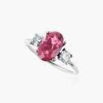 Anello Simply Trilogy Tormalina rosa e Diamanti
